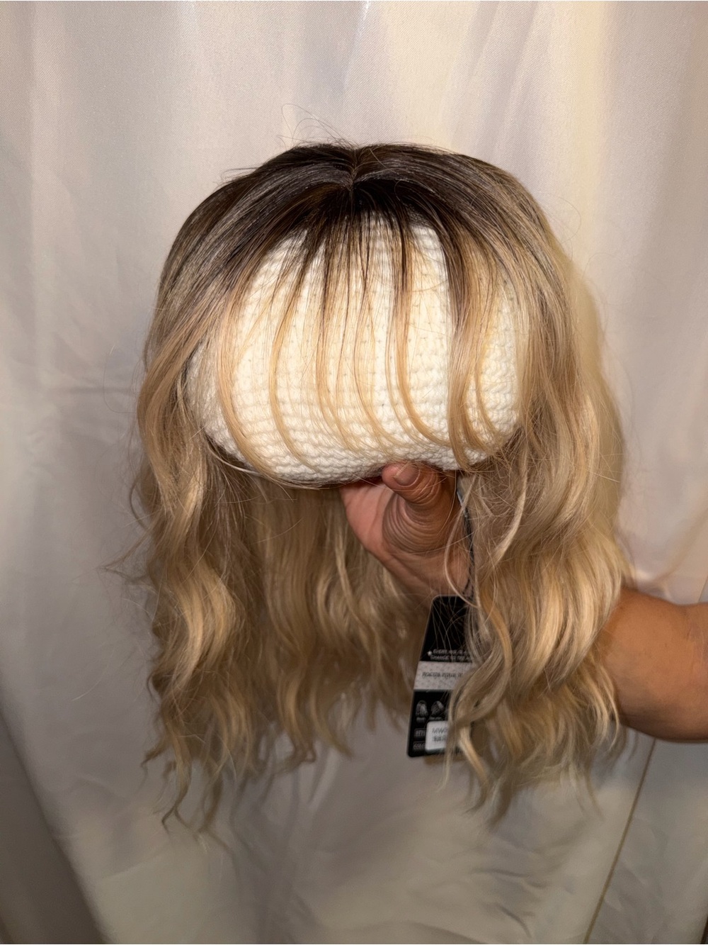 Blonde Balayage Wavy Women's Wig - Rooted Dark to Light Blonde